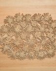 Fleur Raffia Placemat, Natural Color Flowers Woven Tabletop