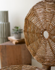 Woven Seagrass and Iron Statement Chair
