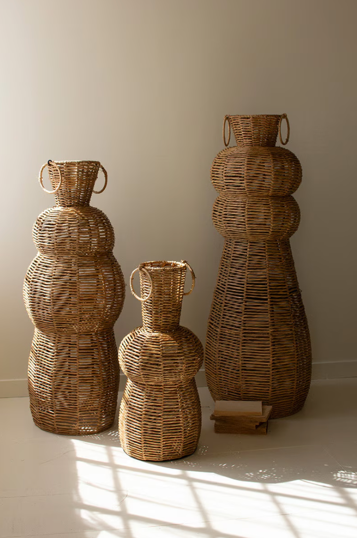 Shop Monde Woven Seagrass and Iron Floor Vases - Thumbnail 2