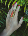 Gold Plated Brass Coral Ring