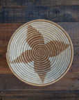 Large Basket - Flower Design- Taupe and Natural