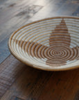 Large Basket - Flower Design- Taupe and Natural