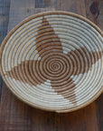 Large Basket - Flower Design- Taupe and Natural