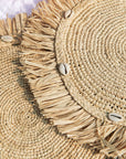 Round Raffia Placemat with Fringe Edge